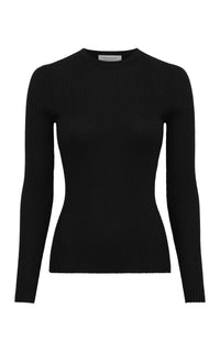 Browning Knit Sweater in Black Cashmere Silk