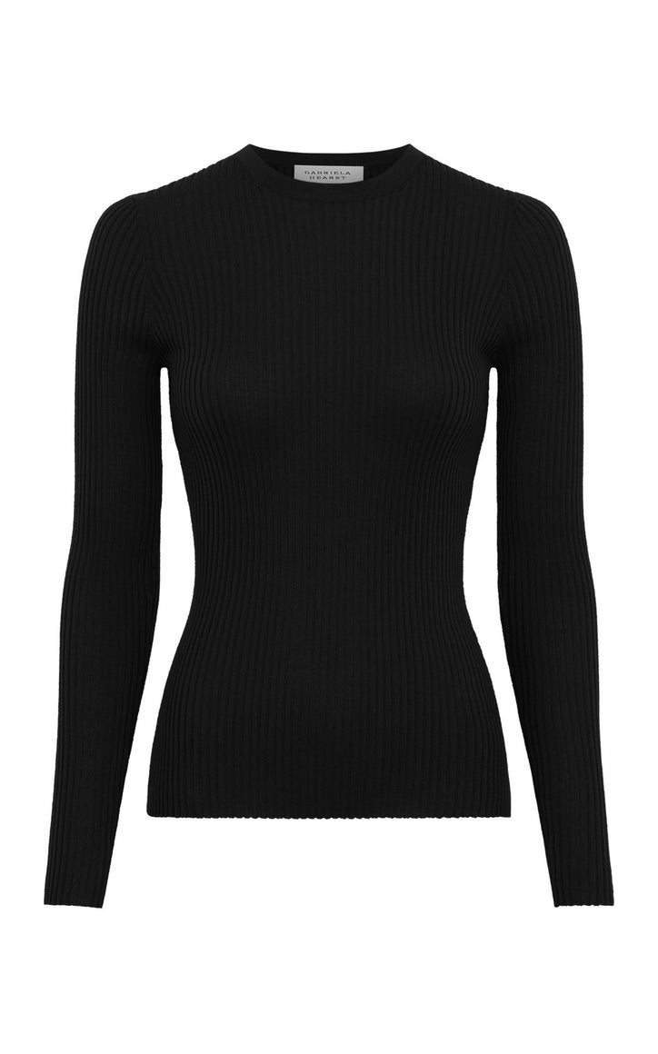 Browning Knit Sweater in Black Cashmere Silk