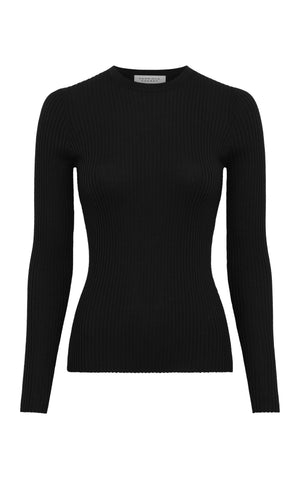 Browning Knit Sweater in Black Cashmere Silk