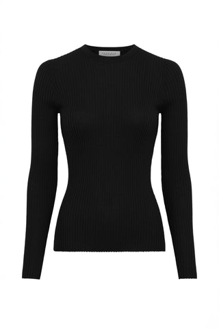 Browning Knit Sweater in Black Cashmere Silk