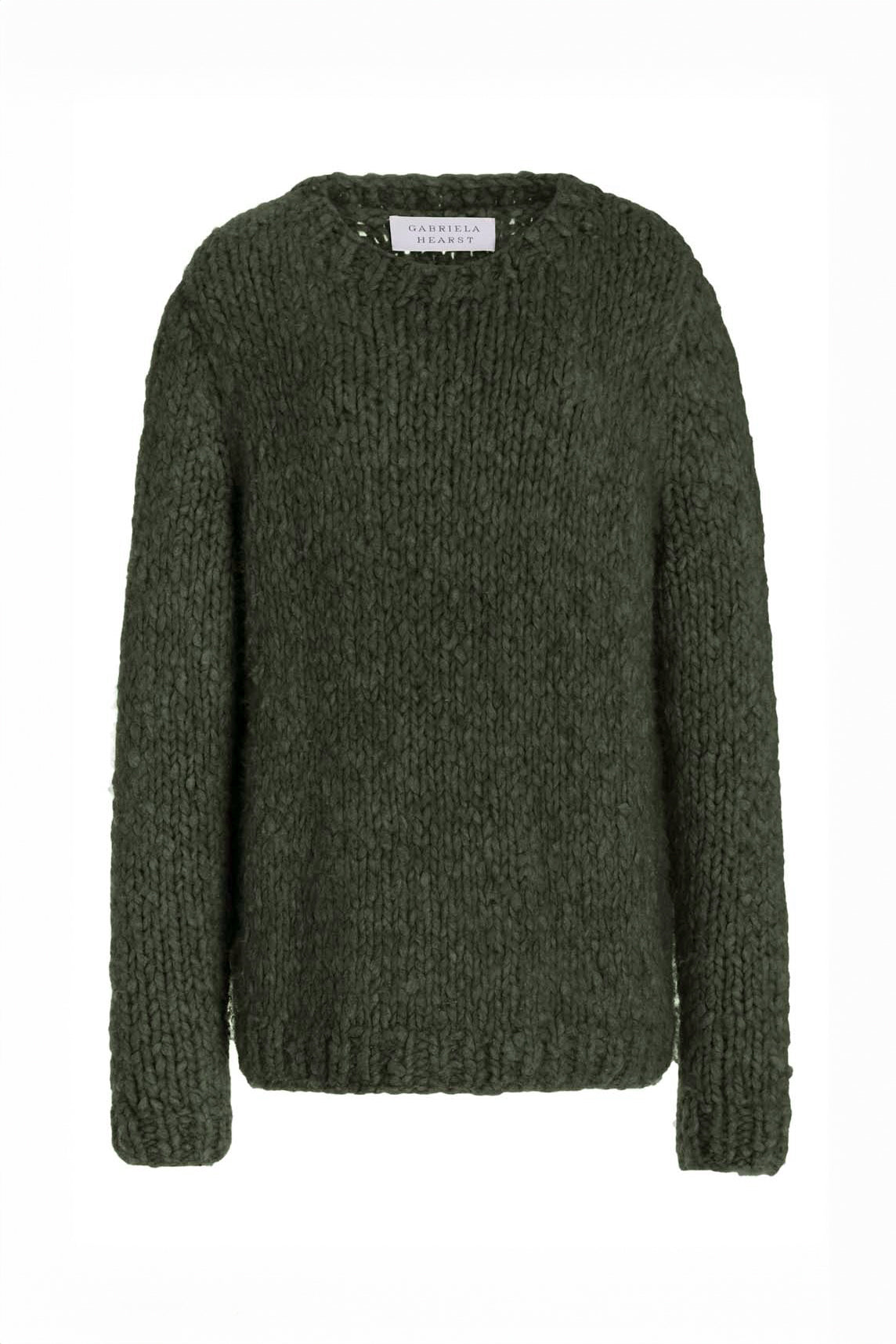 Lawrence Knit Crewneck Sweater in Olive Welfat Cashmere