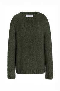 Lawrence Knit Crewneck Sweater in Olive Welfat Cashmere