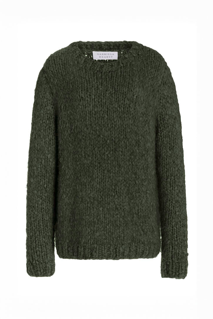 Lawrence Knit Sweater in Deep Olive Welfat Cashmere