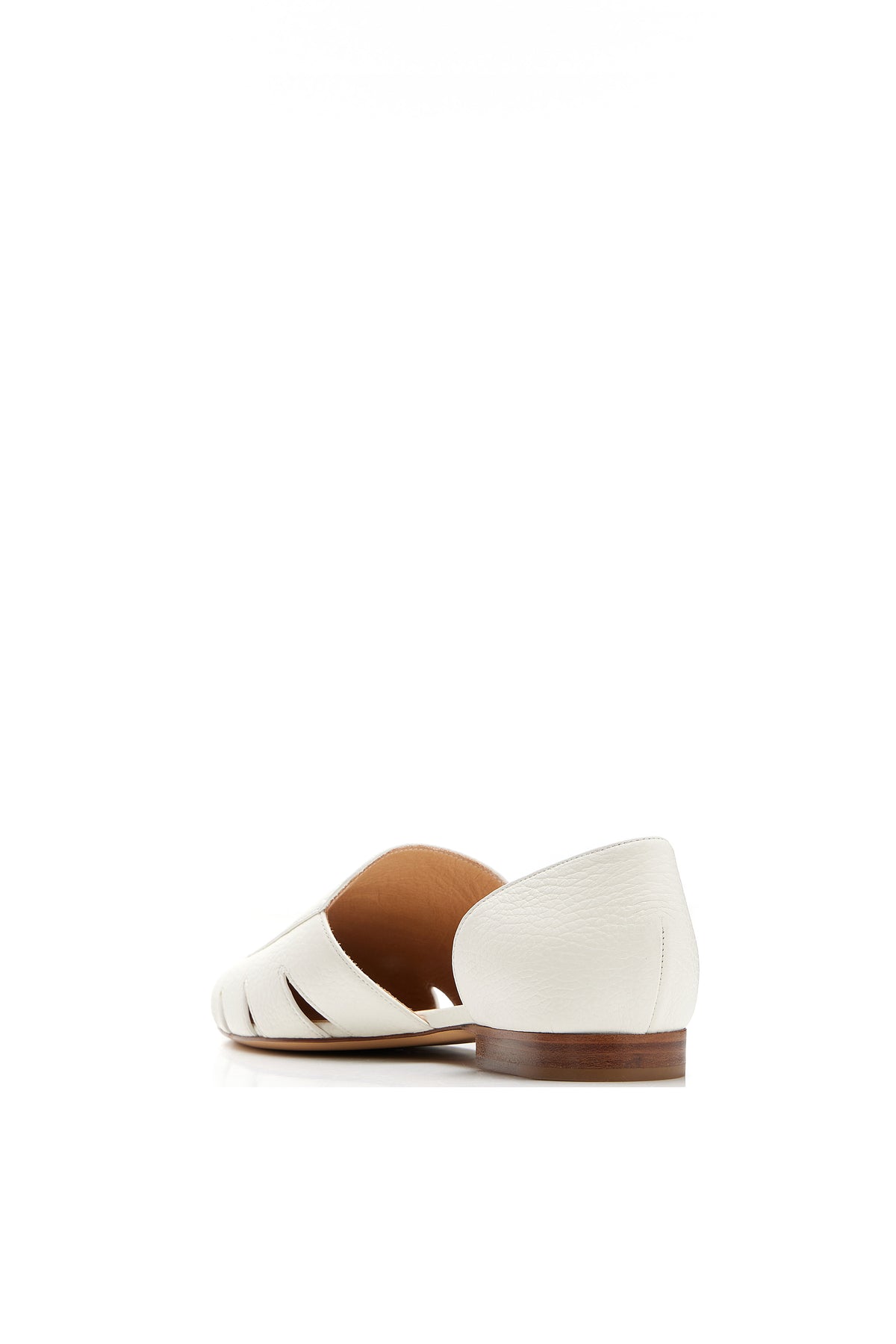 Rory Flat Shoe in Cream Leather