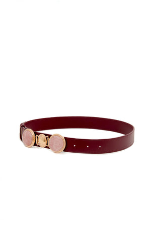 Grange Stone Belt in Bordeaux Leather