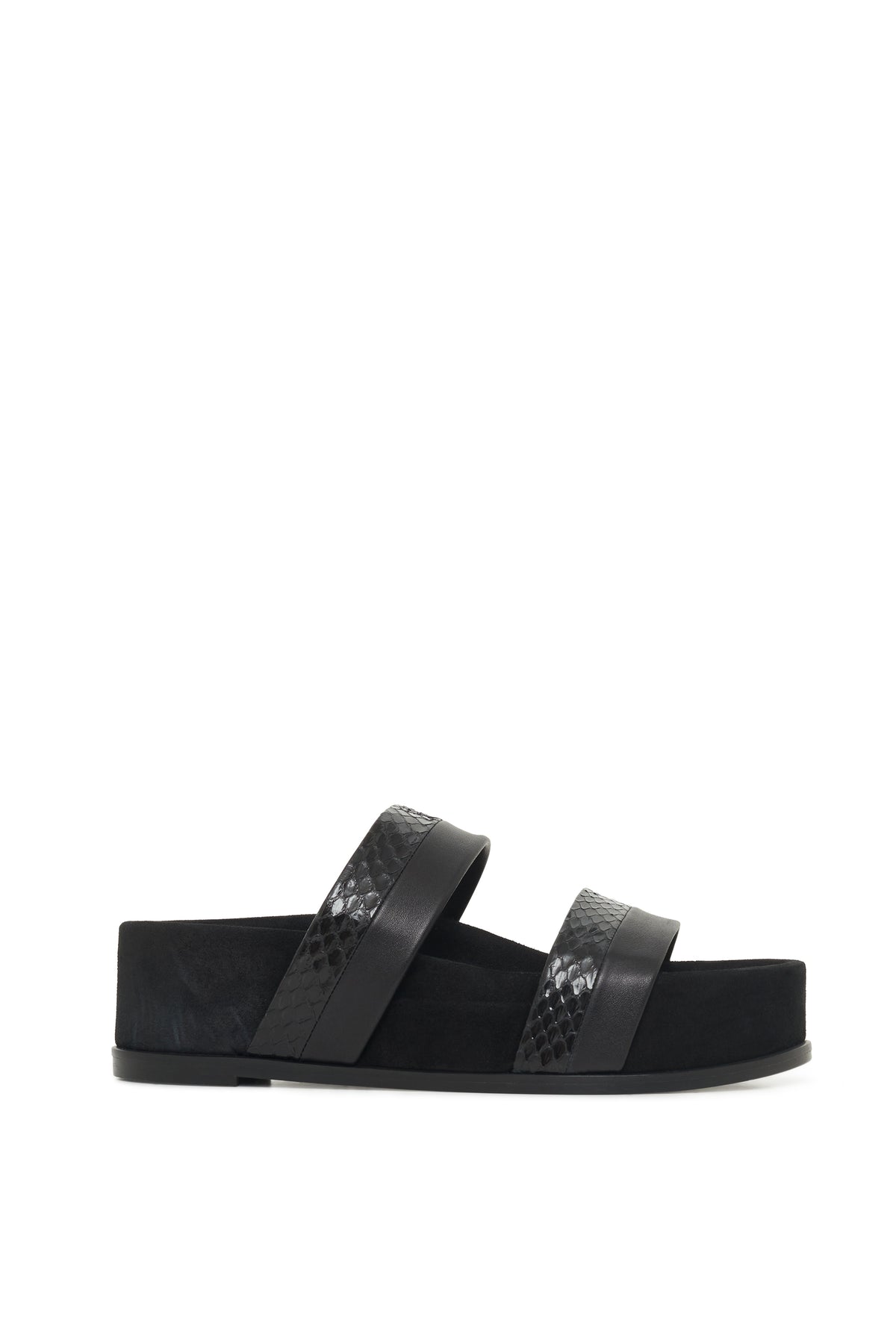Striker Sandal in Black Snakeskin