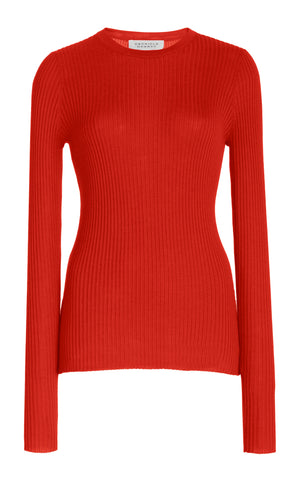 Browning Knit Sweater in Red Topaz Silk Cashmere