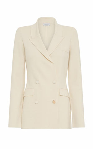 Ceto Knit Blazer in Off White Merino Wool Cashmere
