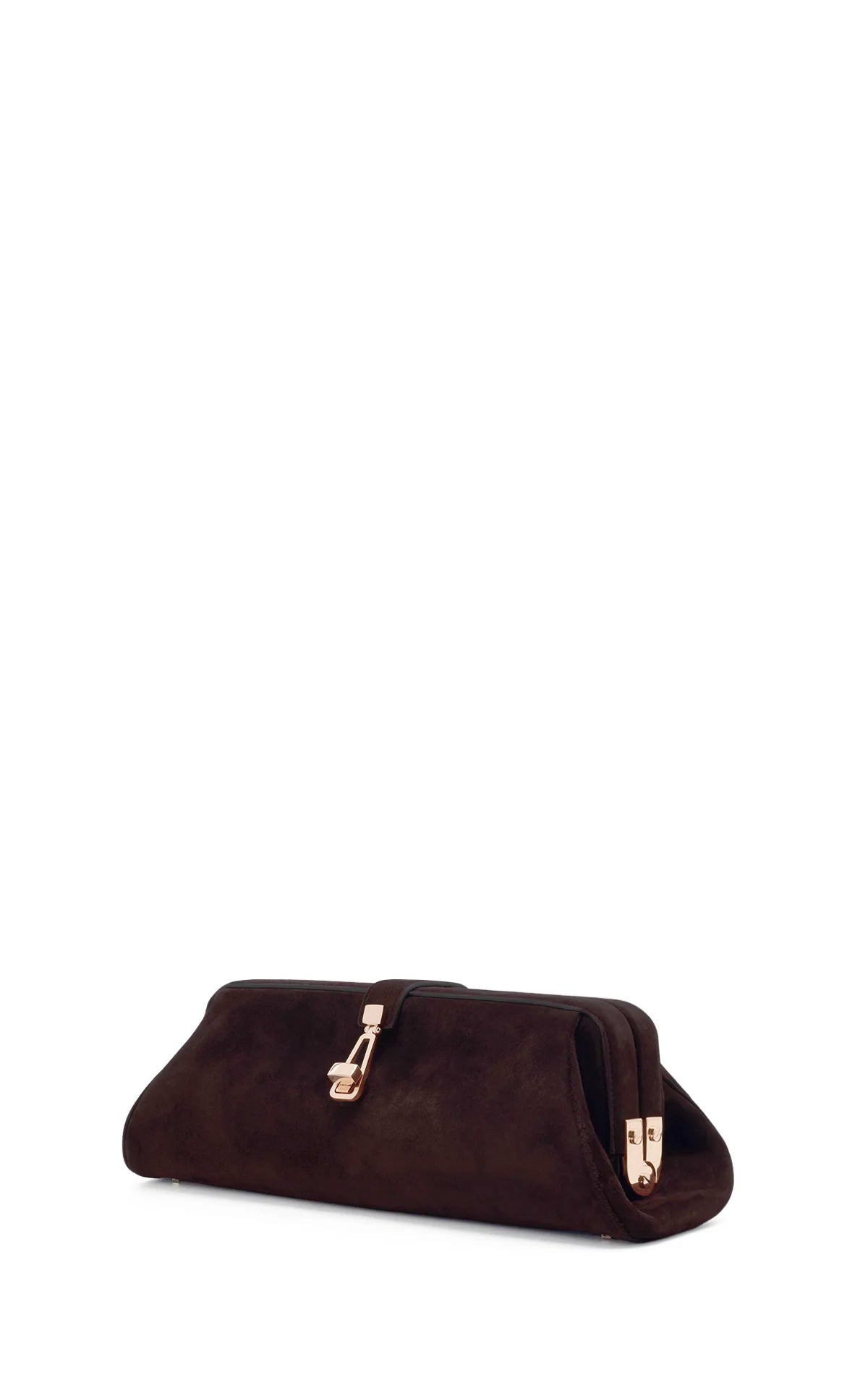 Paola Clutch in Dark Brown Suede