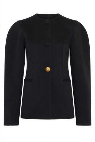 Daelan Jacket in Black Double-face Recycled Cashmere