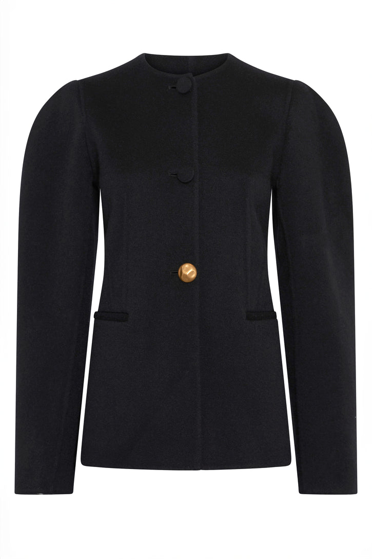Daelan Jacket in Black Double-face Recycled Cashmere
