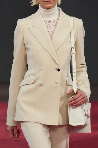 Stephanie Blazer in Ivory Fine Cashmere Corduroy
