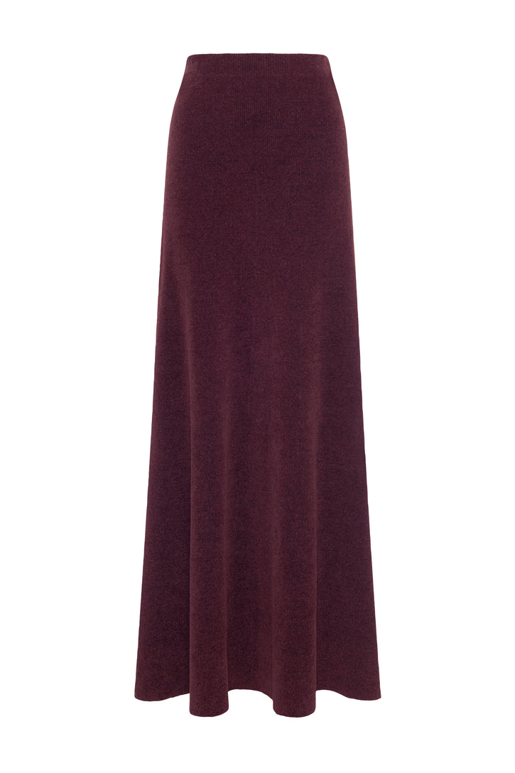 Muir Knit Skirt in Plum Silk