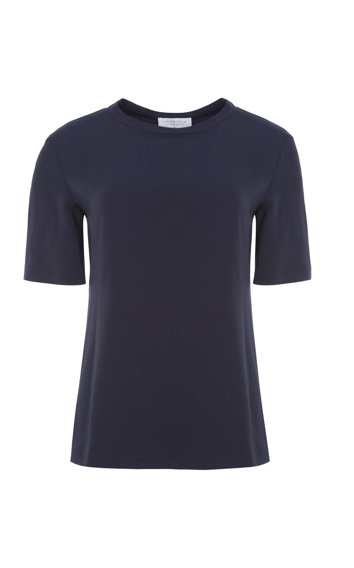 Elisa Top in Navy Silk Crepe