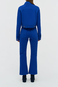 Ezra Bootcut Cropped Jean in Cobalt Recycled Cotton Denim