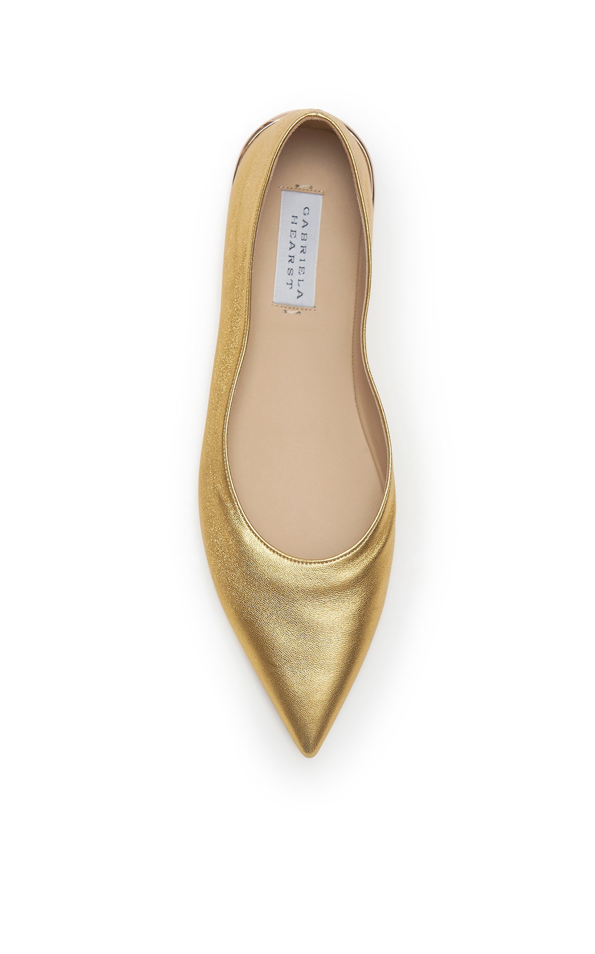 Fleur Flat in Gold Metallic  Leather