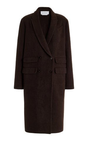 Reed Coat in Chocolate Double-Face Recycled Cashmere Felt