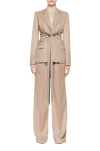 Grant Knotted Blazer in Camel Virgin Wool