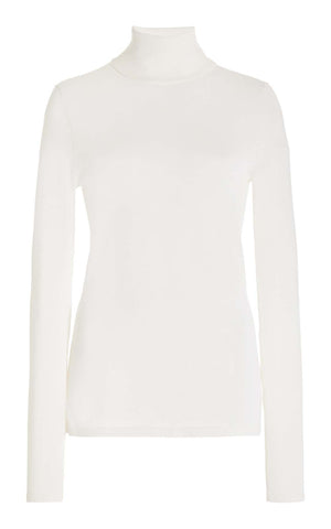 May Knit Turtleneck in Ivory Cashmere Wool