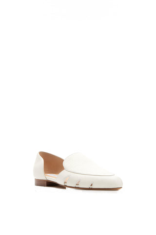 Rory Flat Shoe in Cream Leather