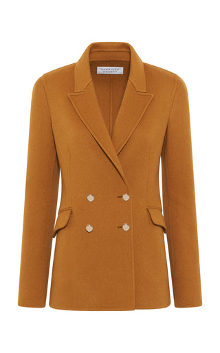 Yellow Ochre Recycled Cashmere Lloyd Double-Breasted Blazer - Front View | Gabriela Hearst