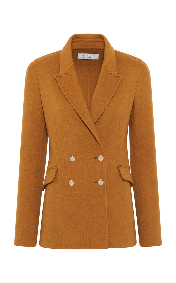 Lloyd Blazer in Yellow Ochre Double-Face Recycled Cashmere