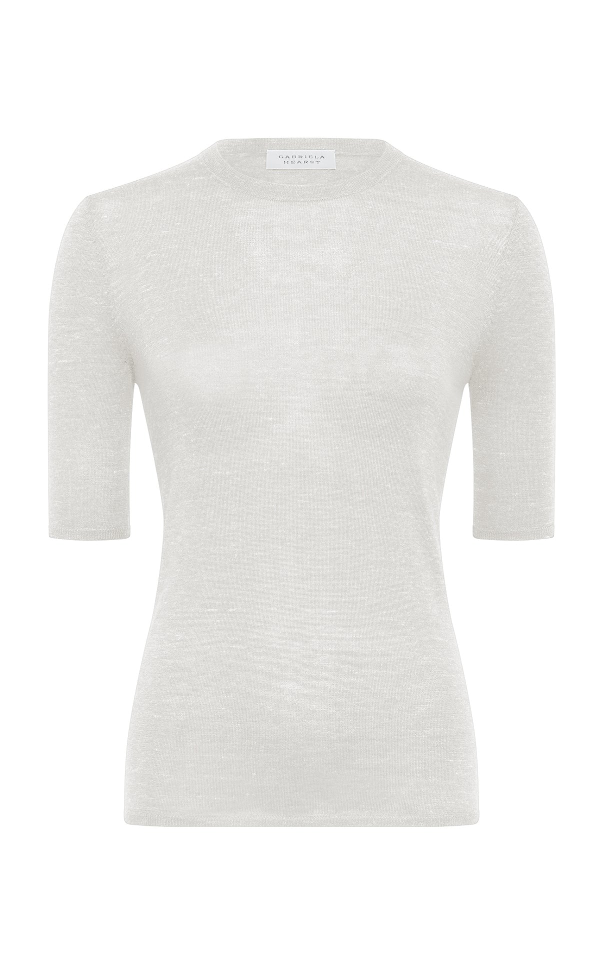 Chryse Knit T-Shirt in Ivory Cashmere Silk with Hemp