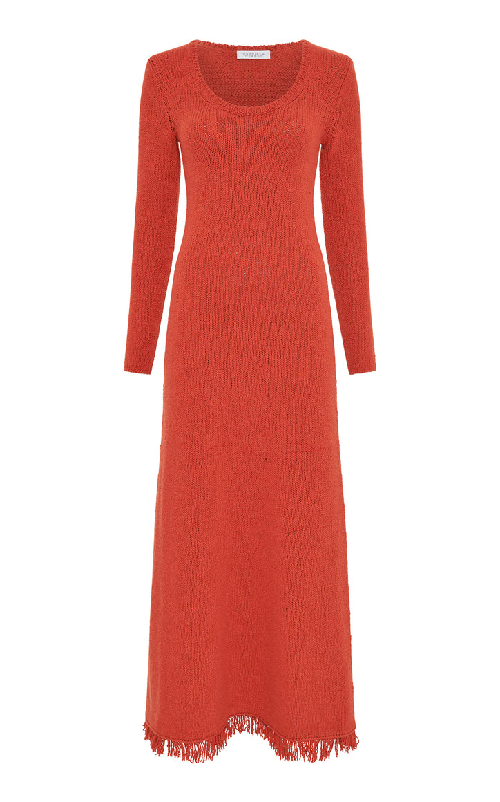 Maribel Dress in Antelope Orange Cashmere