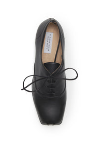 Clio Oxford Heel in Black Nappa Leather