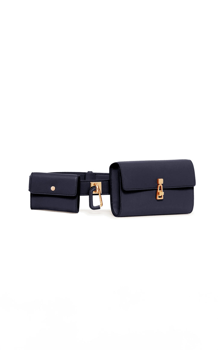 Tool Belt in Navy Nappa Leather
