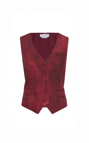 Coleridge Vest in Bordeaux Virgin Wool