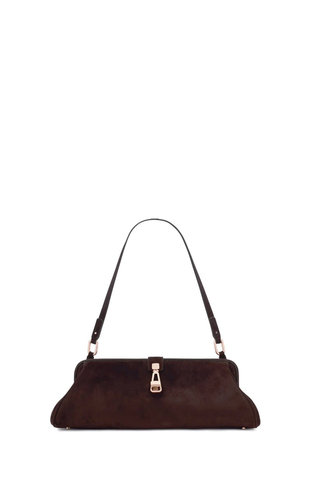 Paola Clutch in Chocolate Suede