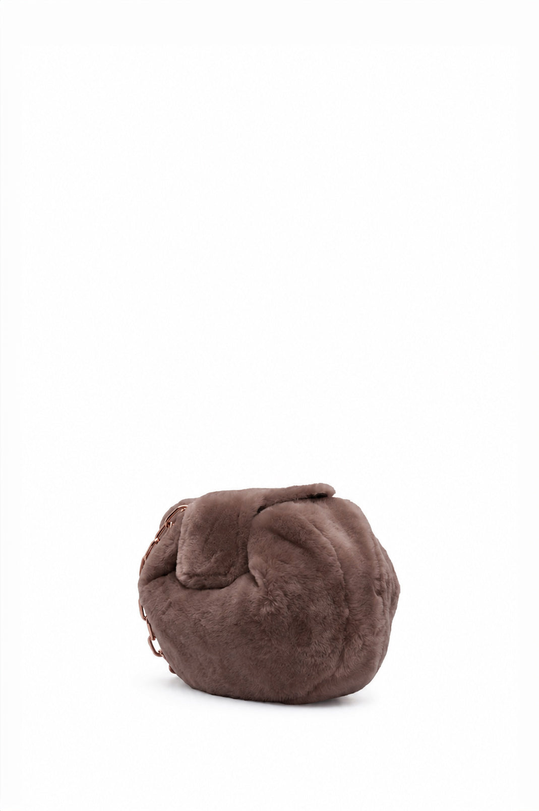 Soft Demi Clutch In Mocha Shearling