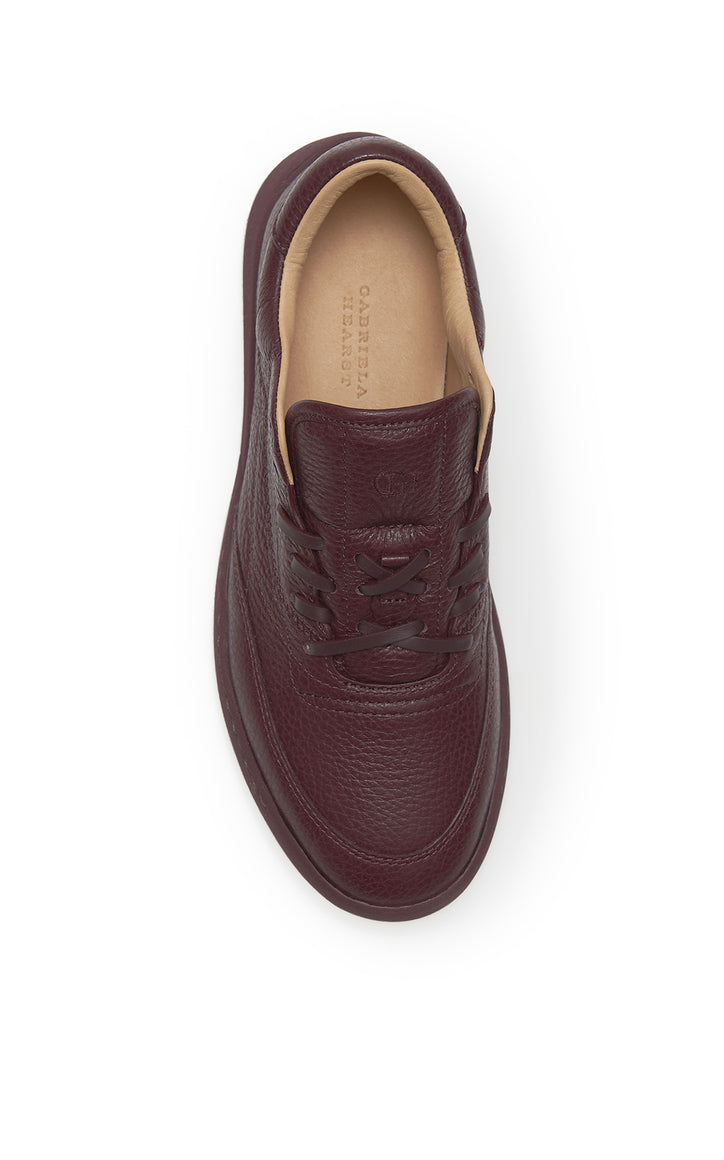 Ohio Sneaker in Bordeaux Textured Leather