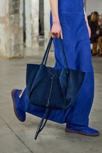 Marija Tote Bag in Navy Suede