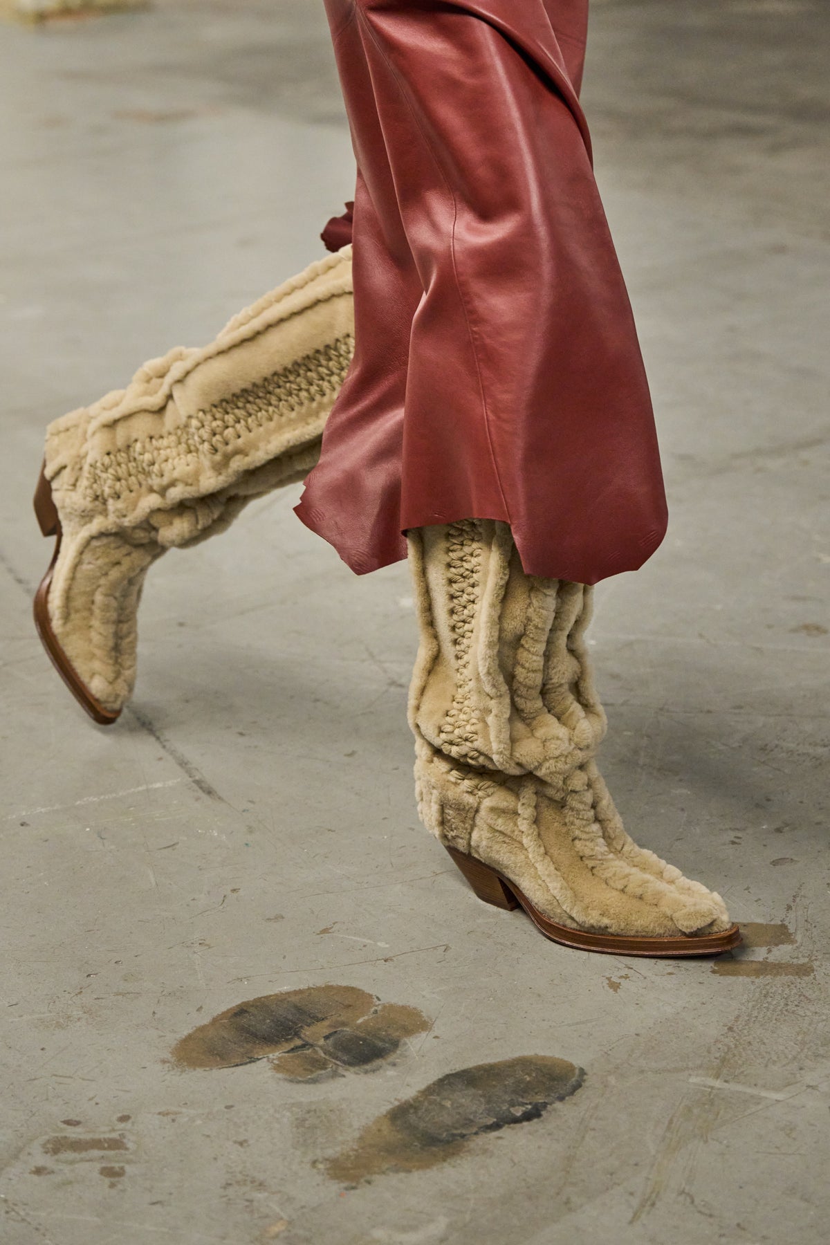 Joseph Boot in Ivory Shearling