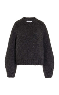 Clarissa Knit Sweater in Charcoal Welfat Cashmere