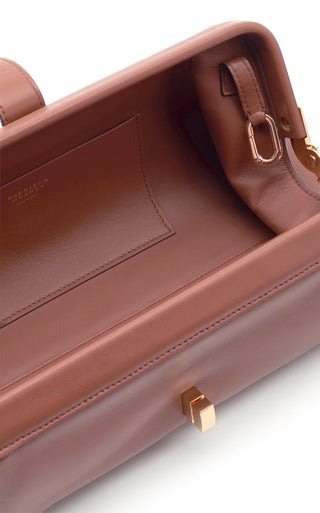 Cognac Nappa Leather Paola Clutch - Interior Detail | Gabriela Hearst