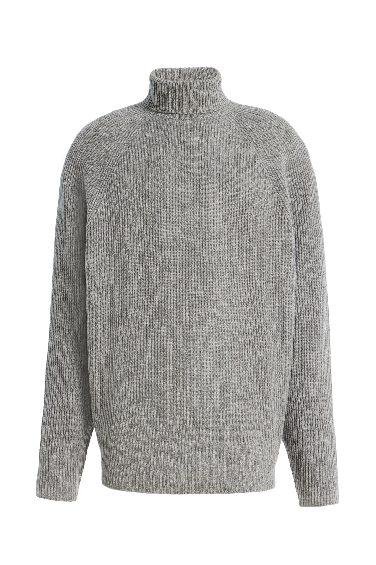 Wigman Knit Turtleneck Sweater in Heather Grey Cashmere