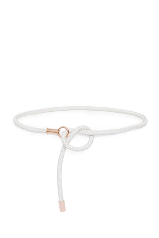 Ivory Braided Nappa Leather Rope Belt - Front View | Gabriela Hearst