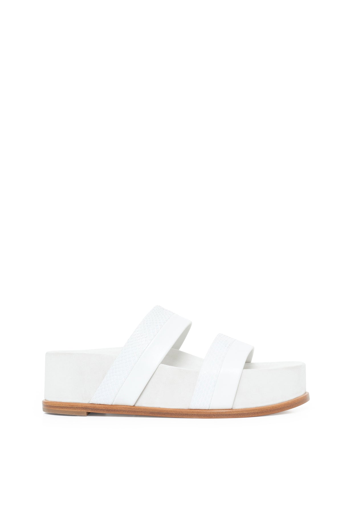 Striker Sandal in Ivory Snakeskin