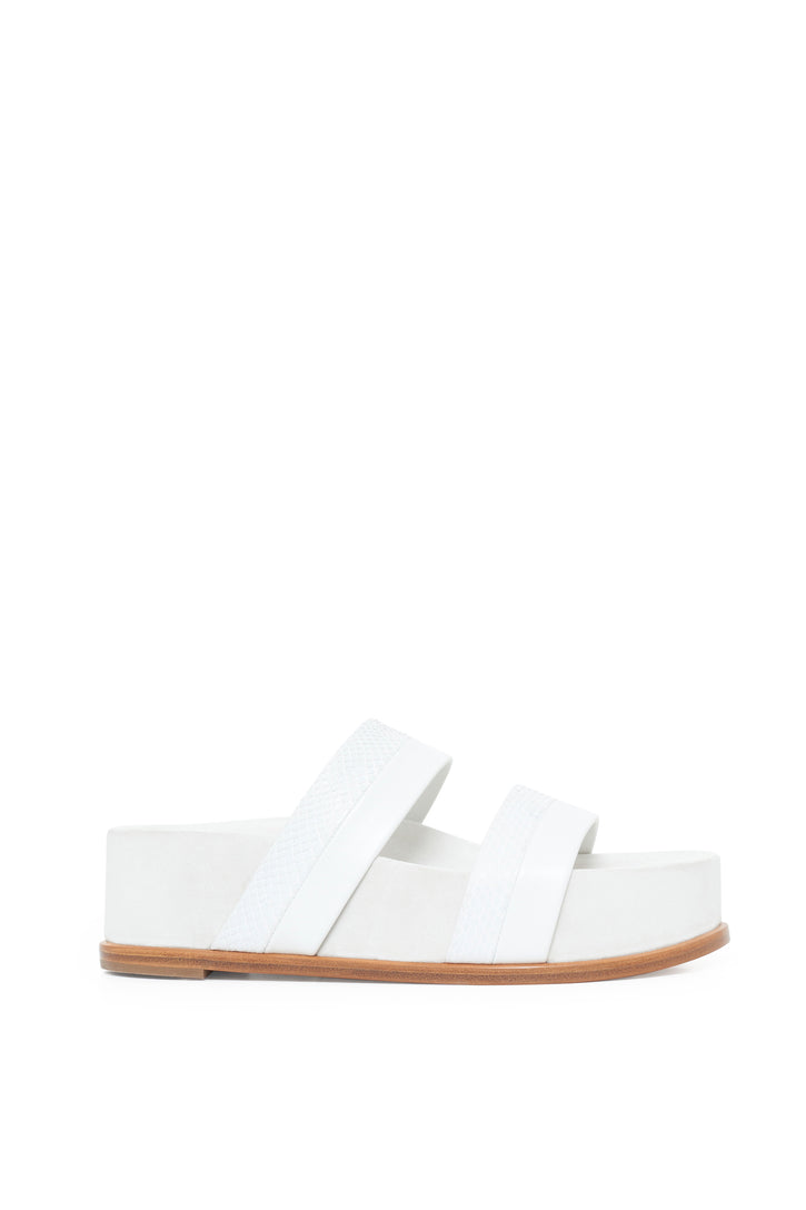 Striker Sandal in Ivory Snakeskin
