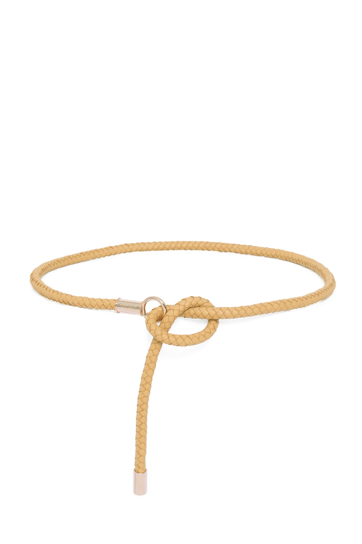 Rope Braided Belt in Beige Nappa Leather