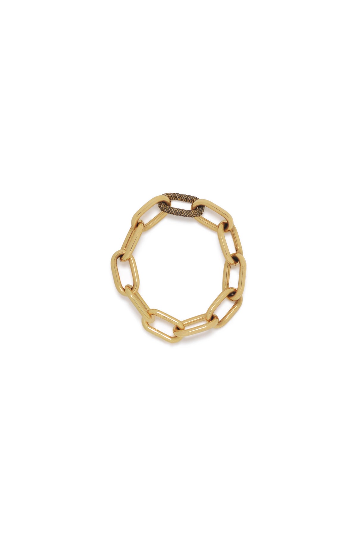 Link Pave Bracelet in 18K Yellow Gold & Black Diamonds