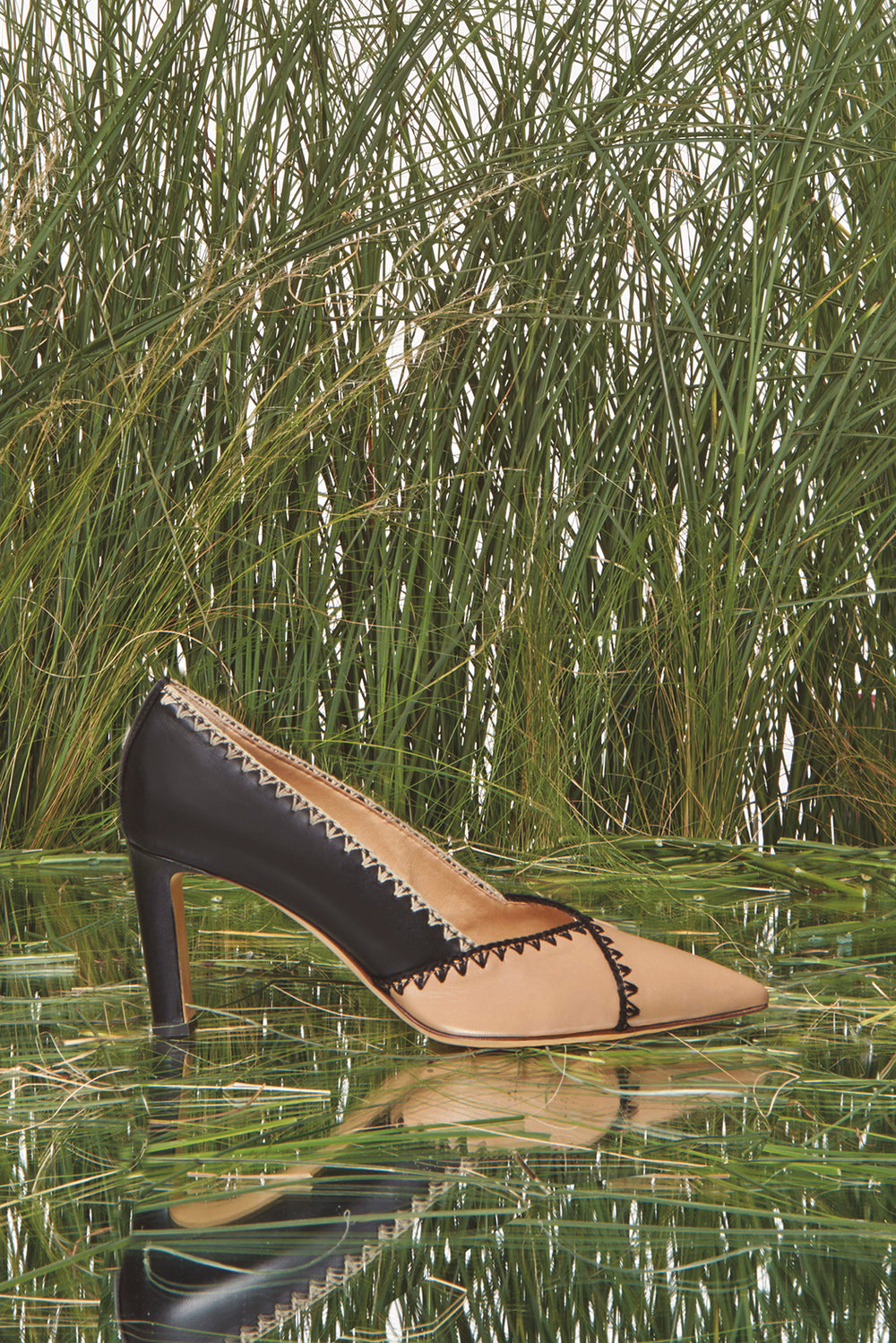 Aster Heel in Camel Multi Nappa Leather