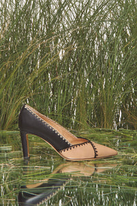 Aster Heel in Camel Multi Nappa Leather