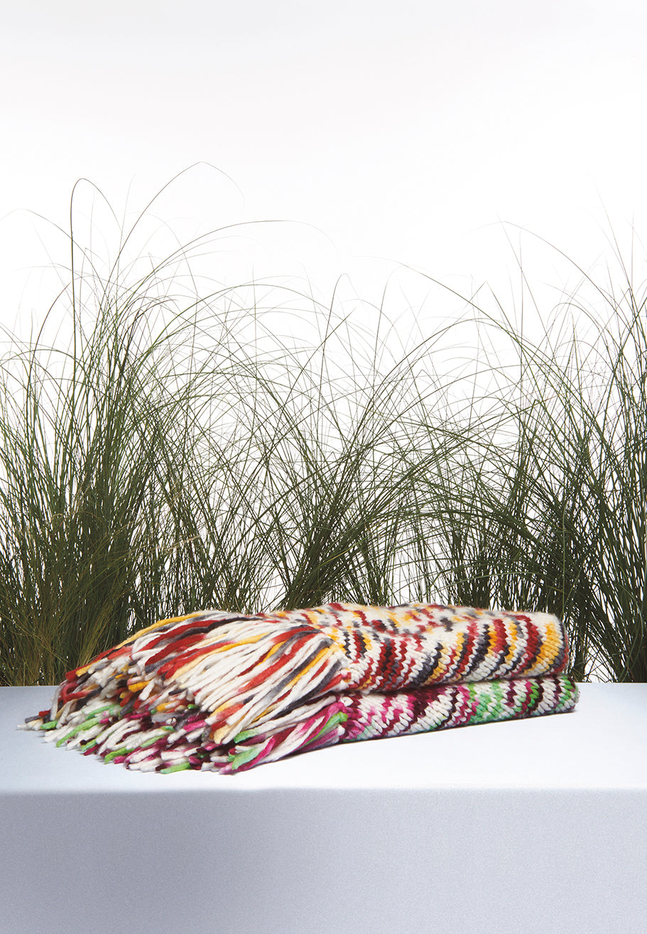 Lauren Space Dye Knit Wrap in Fire Multi Welfat Cashmere