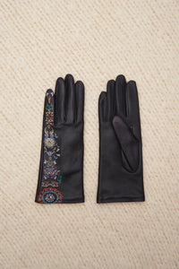 Painted Leather Gloves With Embroidery