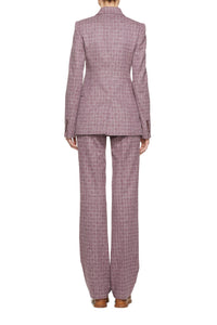 Torres Flare Pant in Mulberry Check Wool