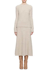 Pablo Skirt in Oatmeal Cashmere Boucle